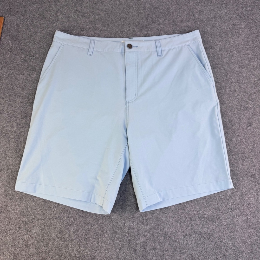 Criquet Mens Performance Golf Shorts Light Blue Flat Front Size 38 Austin TX